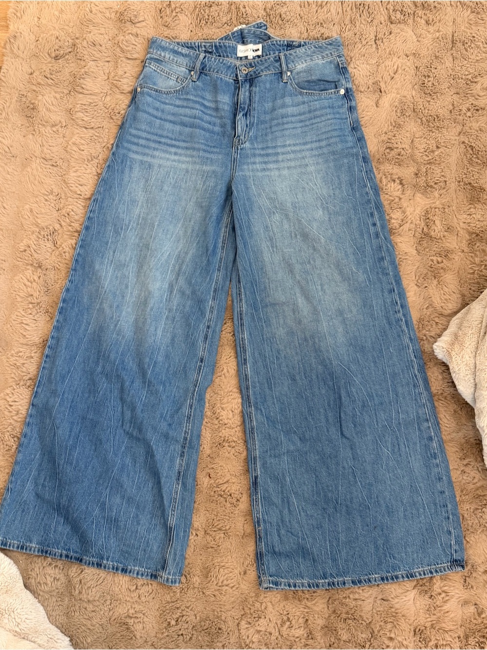 Wide Leg High-Rise Women’s Jeans - Light Blue